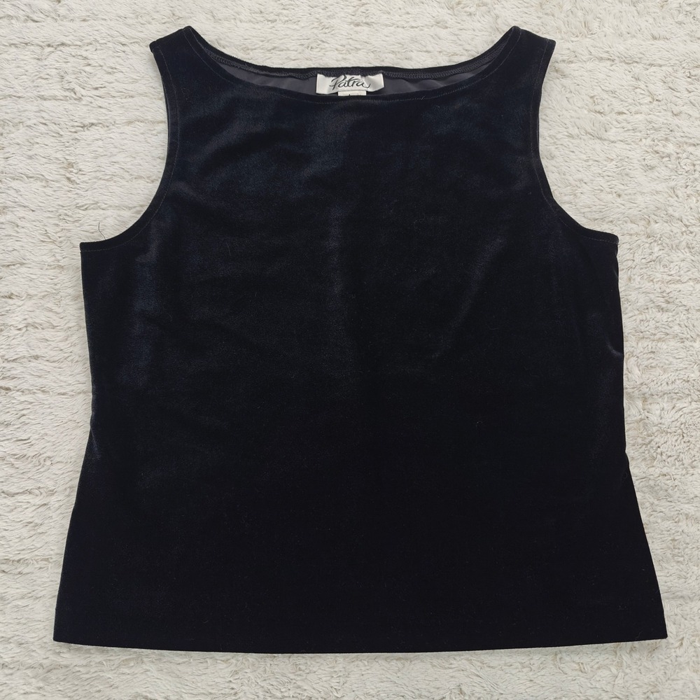 VTG Black Velvet Top Womens L Whimsigoth Goth Grunge Alt Downtown Moody Romantic